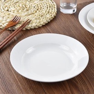 創意純白陶瓷菜盤子西餐盤意面盤早餐盤草帽盤家用湯盤深盤果盤