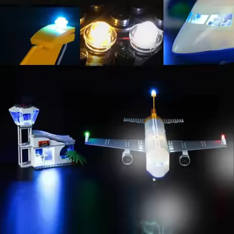 （No LEGO, Just Light）USB Lights Compatible with Lego 60262 Passenger Airplane Bridge Blocks