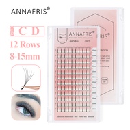 ANNAFRIS Premade Fan 3d/4d/5d/6d Long Stem Pre Made Russian Volume Eyelash Extensions Faux Mink Indi