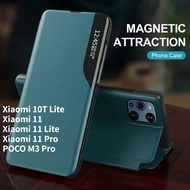 For Xiaomi 10T Lite Xiaomi 11 Lite Xiaomi 11 Case Smart View Leather Flip Phone Cover Xiaomi 11 Pro POCO M3 Pro Magnetic Book Stand Phone Case