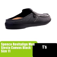 SPENCO Revitalign Men Siesta Canvas (BLACK) Orthopedic Shoes, Spenco Shoe Man, Plantar Fasciitis Sli