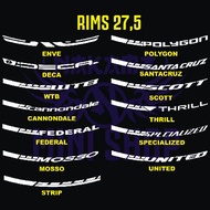 Cutting sticker bicycle rim size 27.5 1cm