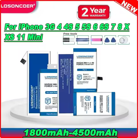 4500mAh Battery For iPhone 3G 3GS 4 4S 5 5S 5C SE SE 2020 6 6S Plus 7 8 Plus X XS Max For iPhone XR 