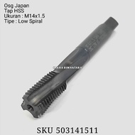 Used Tap M14x1.5 Low Spiral nut maker M14 x 1.5 taping M 14 Japan
