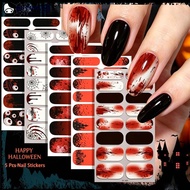 QUENNA Halloween Spider Web Ghost Glow in Dark Nail Polish Strips Nail Wraps Stickers Self-Adhesive 