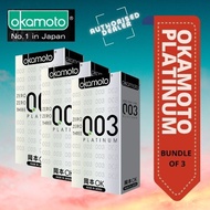[BUNDLE OF 3] *DISCREET PACKAGING* Okamoto 003 Platinum Condoms Pack of 10s
