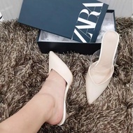 Zara vinyl shoes beige