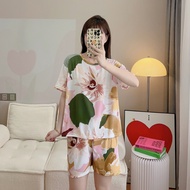 COD Korean Sleepwear Terno Shirt Short Pajama for Women sleepwear set cotton spandex Homewear #YLS