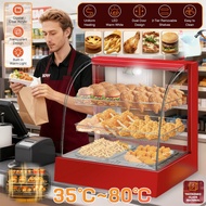 🔥Commercial Food Warmer Display Case Multi-Functional Warmer Showcase For Hot Pastry Fried Chicken P
