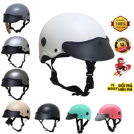 1/2 Plain Helmet with Ventilation Holes C4M, S Brand Matte Painted Half Head Helmet, Removable Flexi