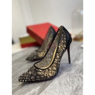 Heels for women CRED BLACK Lace Flat 6.5cm.8.5cm.10cm.12cm heels kasut perempuan sneakers women