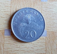 Uang Koin 20 Cent Singapura Tahun 1987