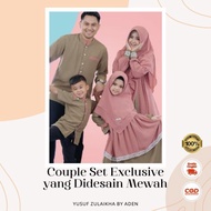 Baju Couple Keluarga Sarimbit Gamis Syari Set Khimar By Aden Yusuf