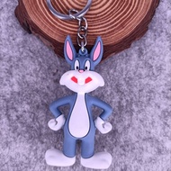 5pcs Bugs Bunny Tweety Bird SylvesterPVC Keychain Pendant Cartoon Shape Three-dimensional Shape PVC 