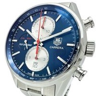 TAG HEUER/泰格豪雅卡萊拉富士賽道限量版（400枚）CAR211B 透明不鏽鋼自動腕錶，海軍藍錶盤，男士