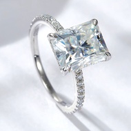 Shining 4ct 8x11MM Moissanite Ring Radiation Cutting Laboratory Diamond Wedding Rings Jewelry 18K Go