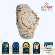 Mirage Jam Tangan Pria Analog 8305 M Silver Gold Original Stainless