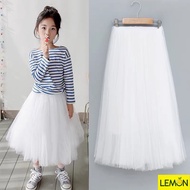 Maxi skirt Kid's Girls mesh long skirt kain labuh kembang kanak-kanak budak perempuan casual fashion