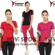 Women's short-sleeved gym top