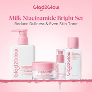 Glad2Glow Milk Niacinamide Brightening Set  Moisturizer/Cleanser/Serum/Toner/Sunscreen Whitening Glo