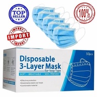 Masker Medis 3 Ply Disposable Mask 3 Ply Earloop 1 Box Isi 50 pcs