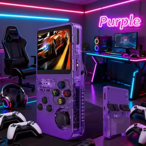 R36S Retro Handheld Game Console, 3.5" IPS Display, 128GB Built-in Games, Linux OS, Pocket-sized Ent