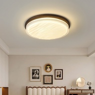Vintage Bedroom Ceiling Light Japanese Walnut Indoor Ceiling Lamp Solid Wood Round Ceiling Light Bal