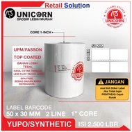 YUPO Barcode Label Sticker - UK 50x30 mm / 50 x 30 mm / 50x30mm / 5X3 CM