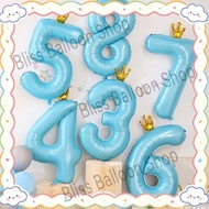 40inch blue crown number balloon 40inch number balloon birthday number balloon birthday party decor