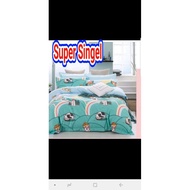 * 2Pillow Case*(Single,Super Single)5in1 High Quality  Fitted Bedsheet With Comforter Set