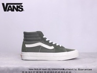 แวนส์ Vans SK8 Hi Vault OG Olive Green Canvas High top Sneakers Genuine รองเท้ากลางแจ้ง รองเท้าผ้าใบ
