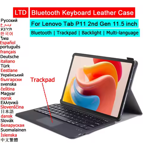 Bluetooth Keyboard Case For Lenovo Tab P11 K11 Gen2 Xiaoxin Pad Plus 2023 11.5 Tablet Case Russian A