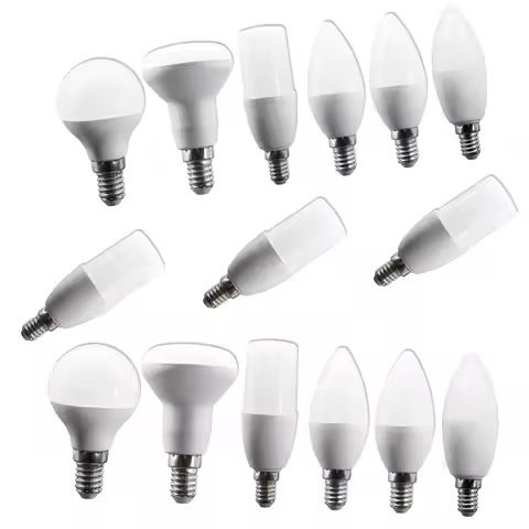 6pcs Bombilla Led E14 Bulb G45 C37 T37 R50 Lamps AC220V-240V No Flicker RA80+ Warm Lighting for Bedr