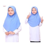 TUDUNG SEKOLAH 1 LAPIS AWNING LEMBUT TERLETAK ELOK KAIN SEJUK LEMBUT HIGH QUALITY BERWARNA PLAIN TUD