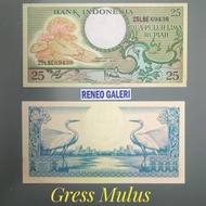 .. Gress mulus Asli 25 Rupiah tahun 1959 seri bungaburung Uang kertas