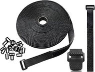 Hazarox 16 Feet (25 Buckles) Free Cut to Size Reusable Hook and Loop Cable Ties for Sewing, Reusable