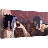 อะนิเมะวอลเปเปอร์รูปนารูโตะพิมพ์ลายซาสึเกะและ Itachi Uchiha บนภาพวาดผืนผ้าใบศิลปะบนผนังสำหรับห้องนั่