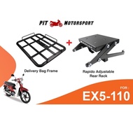 Monorack Honda EX5 110 Fi New RAPIDO Heavy Duty With Delivery Bag Frame Tapak Monorack For Motor Acc