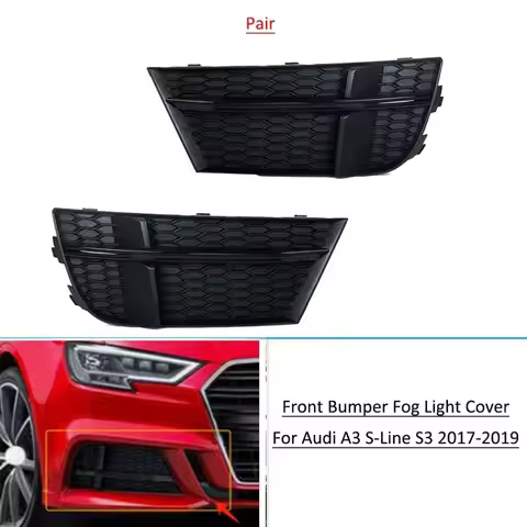 Car Front Bumper Fog Light Cover Grille Left Driver/Right Passenger For Audi A3 S3 2017 2018 2019 20