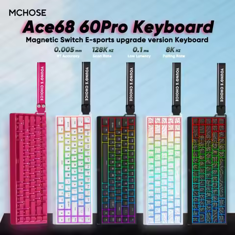 Mchose Ace 68 Ace60 Pro Ace68 Ace60 Gaming Magnetic Keyboard Wired Rapid Trigger 0.005mm 8K Return 0