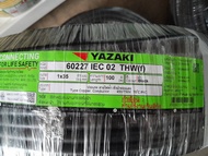 สายไฟ สายคอนโทรล THW(f) 1 x 35 sq.mm. (VSF) ยาซากิ YAZAKI 100 เมตร สายฝอย แกนเดียว ทองแดง สีดำ