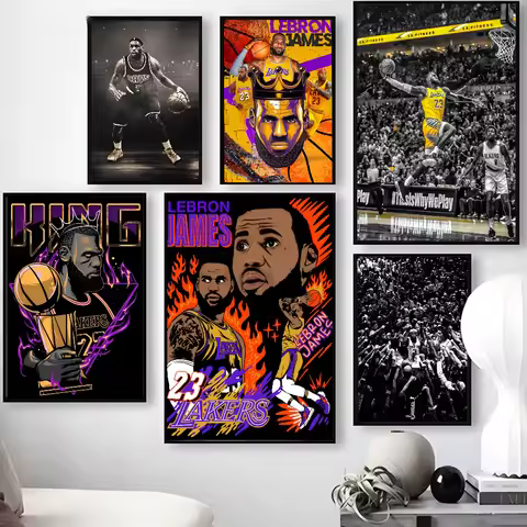 L-LeBron J-James Poster Poster Paper Print Home Living Room Bedroom Entrance Bar Cafe Art Painting D