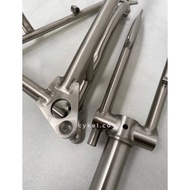 [ Promo] Titanium Fork Triangle Set Silver Frameset Ultralight Sepeda