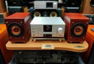 ［日本］JVC EX-A1 光纖數位同軸可愛美觀床頭微型DVD音響含原木喇叭特殊木製單體聲音優美