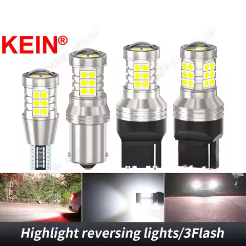 KEIN 2PCS 3Times Strobe 1156 T15 T20 T16 BA15S P21W R5W R10W 7440 W16W 921 912 Led Flash Brake Rever