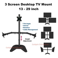 SM-2R-T036 w/ Stand 13 to 29 Inch 3 Triple Screen TV Monitor Desk Stand Mount Bracket 3203.1
