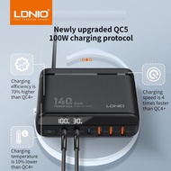 SG Local - LDNIO 140W Fast Charging GaN Charger 6-Port Laptop Adapter UK/EU/US Travel Adaptor Charge
