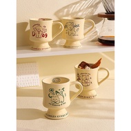 Cute cartoon mug in cream color breakfast coffee mug ceramic tall mug
