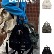 Meet. You.korean Niche Deinet Bag Backpack Drawstring Pocket Rivet Canvas Large Capacity