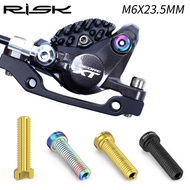 RISK 2pcs M6x23.5mmBicycle Hydraulic Disc Brake Bolt Titanium Alloy Master Cylinder Fixing Bolt Holl